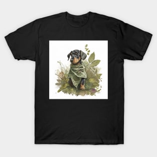 Vintage Camo Puppy Doberman T-Shirt